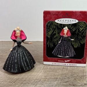 Barbie Christmas Ornament - Holiday Barbie 1998 Hallmark Keepsake 6th in Series